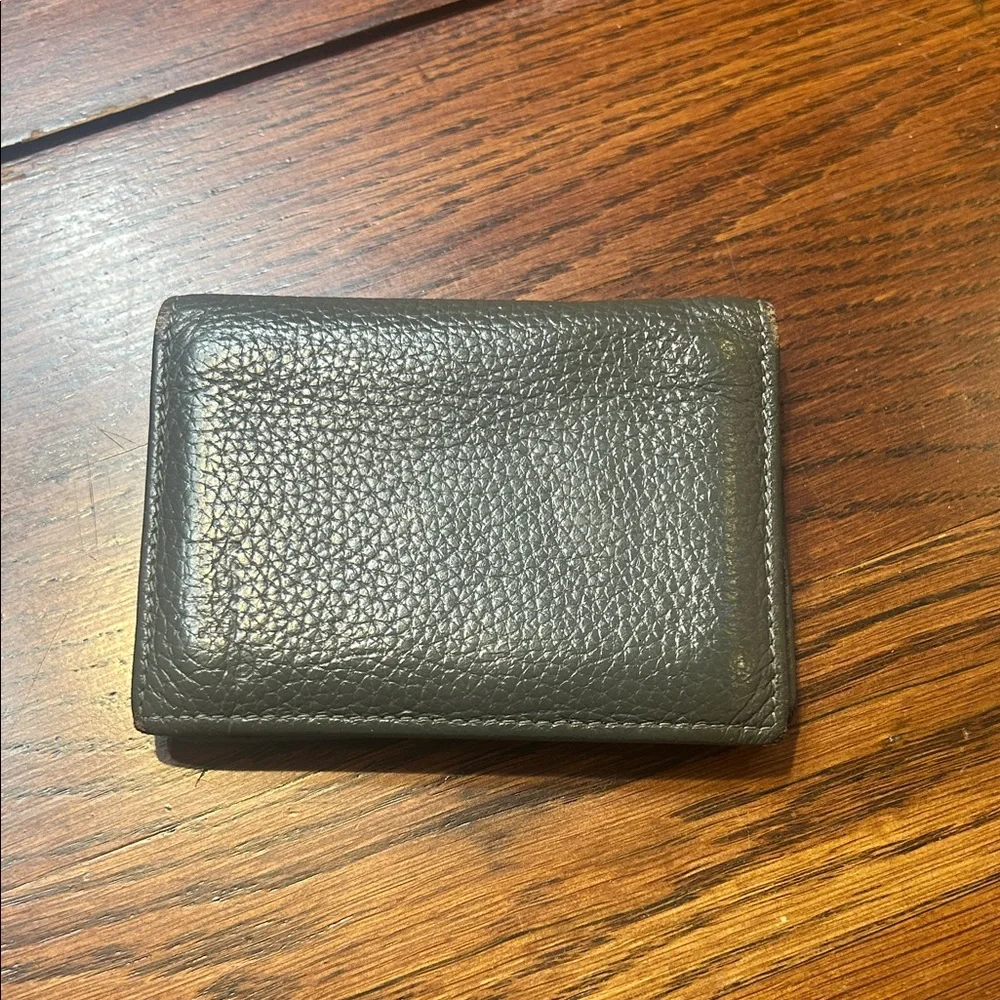 Gray pebbled Leather Card Wallet